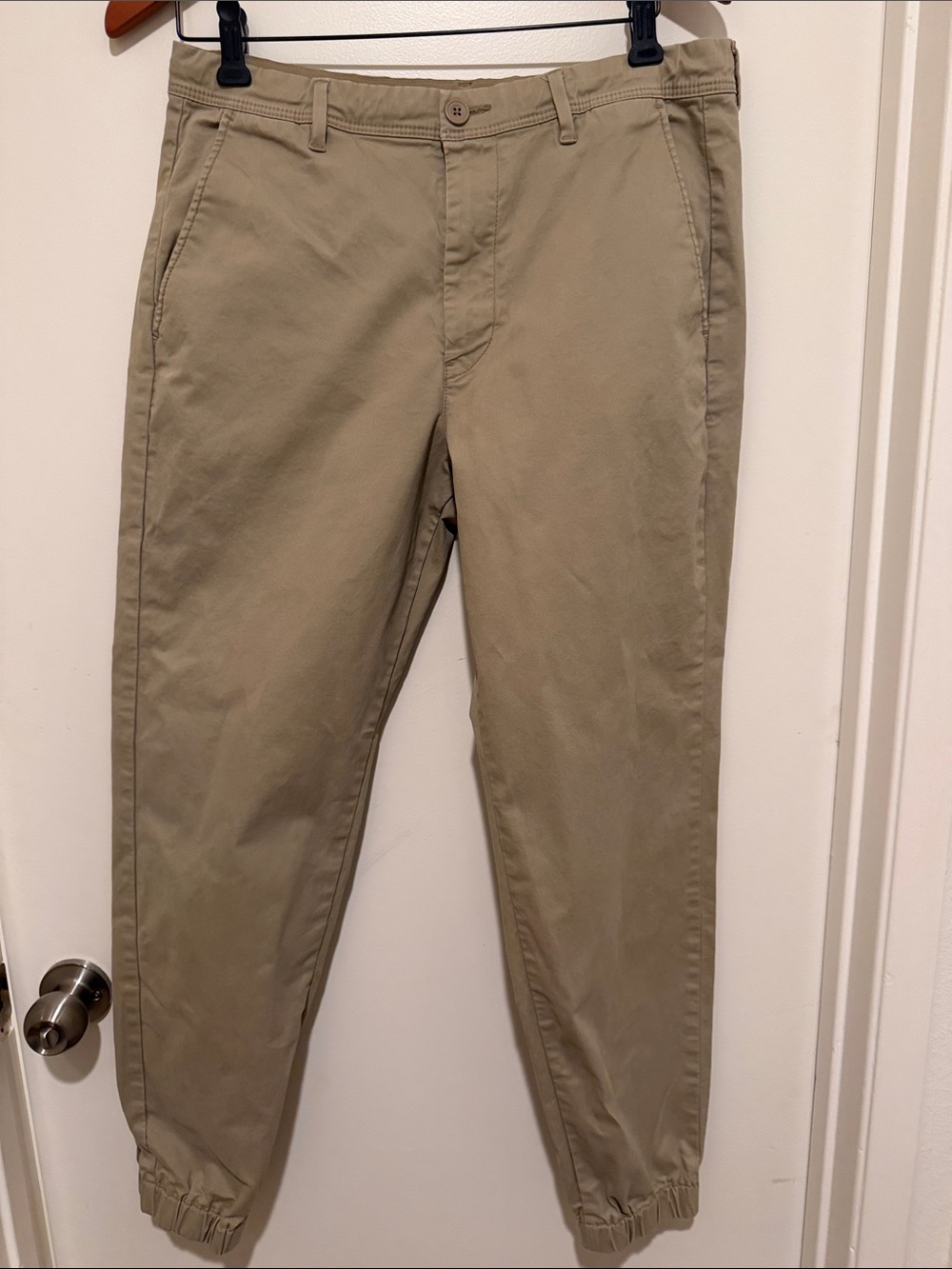 Uniqlo Tan Elastic-Cuff Track Pants